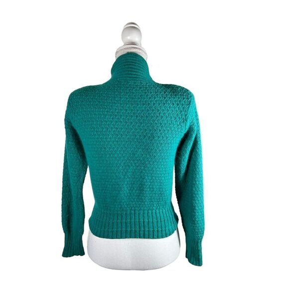 Vintage 80s Liz Claiborne Green Silk Cardigan Sweater - Picture 4 of 8